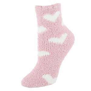 CTM Women's Hearts Soft and Cozy Lounge Socks by Wootie (1 Pair)